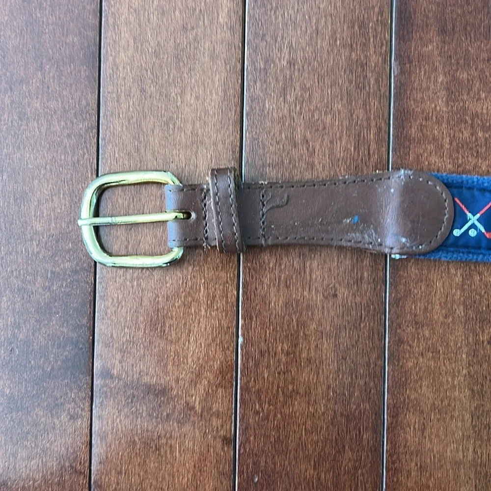 Men’s Island Casuals Blue & Brown Belt with Sports Motif Size 38